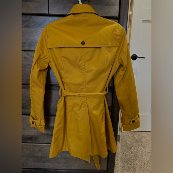 NWT Mustard Double-Breasted Women's Trench Coat XS - Picture 2 of 5